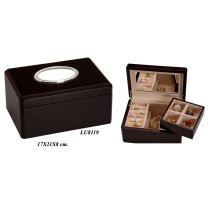 Caja joyero relojero madera y plata bilaminada LU8119