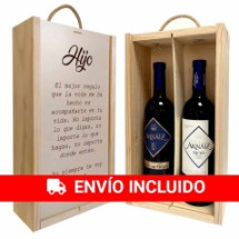 Caja personalizada con 2 botellas de vino para hijos