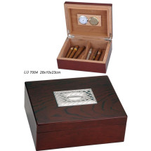 Caja para puros en madera higrómetro LU7004