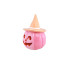 Calabaza de resina rosa con sombrero naranja pastel 17 cm