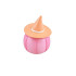 Calabaza de resina rosa con sombrero naranja pastel 17 cm