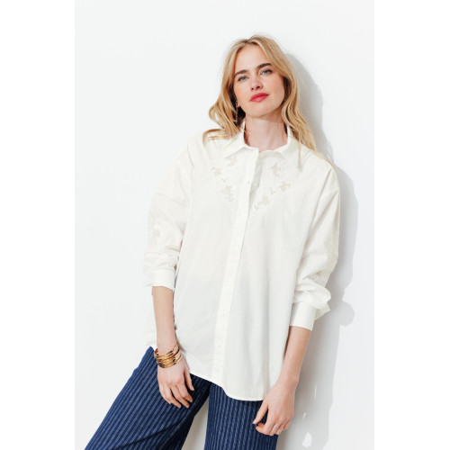 Camisa bordada oversize