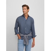 Camisa sport estructura espiga azul indigo