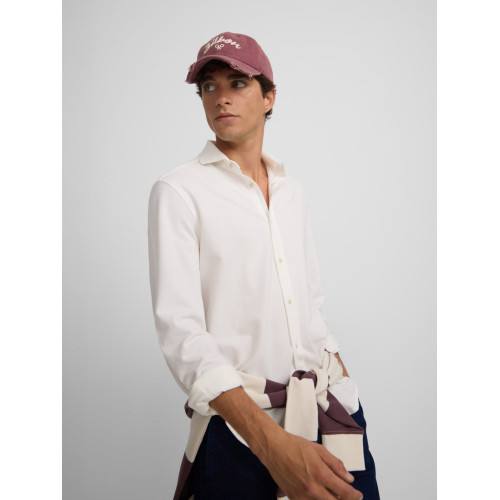 Camisa sport raqueta estructura blanco