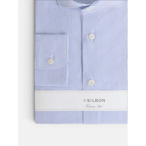 Camisa vestir minirayas azul marino