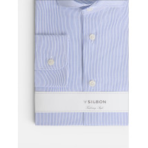 Camisa vestir minirayas azul marino