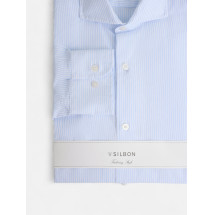 Camisa vestir raya media celeste