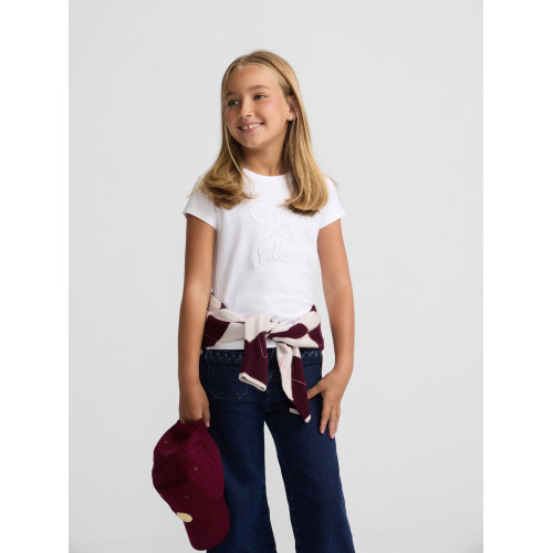 Camiseta girl silbon clasica blanco