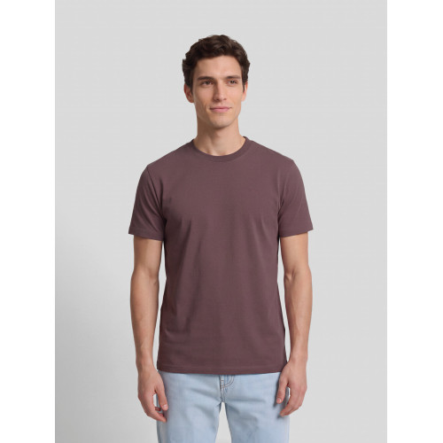 Camiseta lisa minilogo parche burdeos