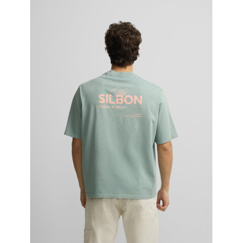 Camiseta special fit Silbon classic society verde gris