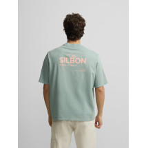 Camiseta special fit Silbon classic society verde gris