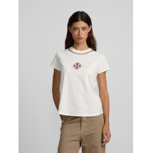 Camiseta woman bordado etnico crudo