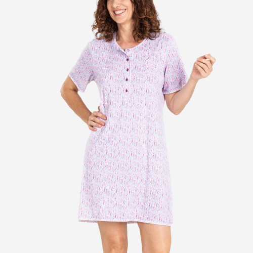 Camis&oacute;n Pettrus de poliamida de manga corta con cuello abierto