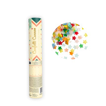 Cañón de confeti estrellas multicolores 20 cm