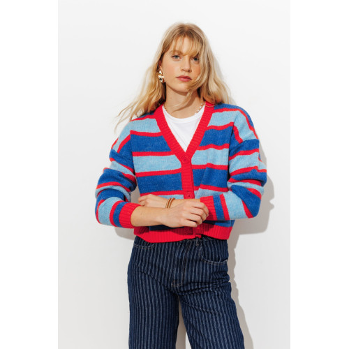 C&aacute;rdigan corto de rayas