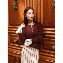 Cardigan punto ochos burdeos