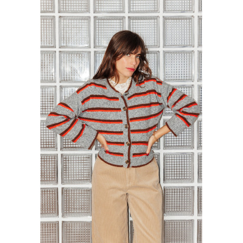 C&aacute;rdigan con rayas de colores