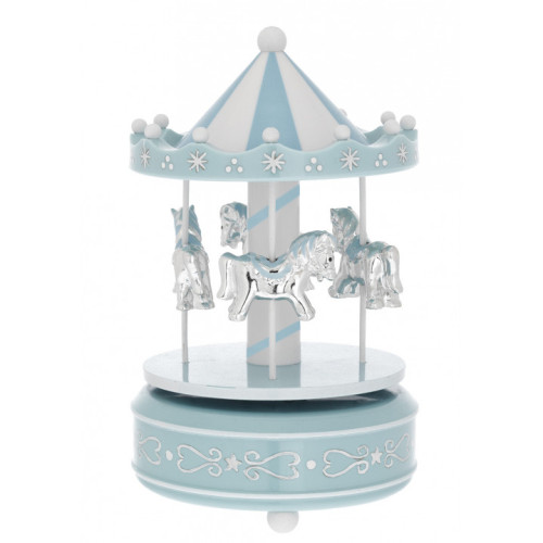 Carrousel musical caballos azul 10x18