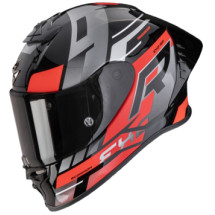 CASCO SCORPION EXO-R1 EVO II ADRENALINE NEGRO ROJO PLATA MAT...