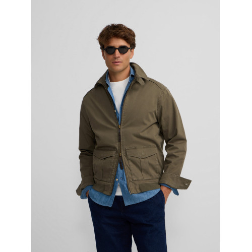 Cazadora garment dye khaki