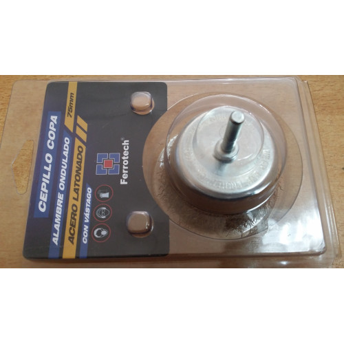 Cepillo Copa Alambre Ondulado 75 mm