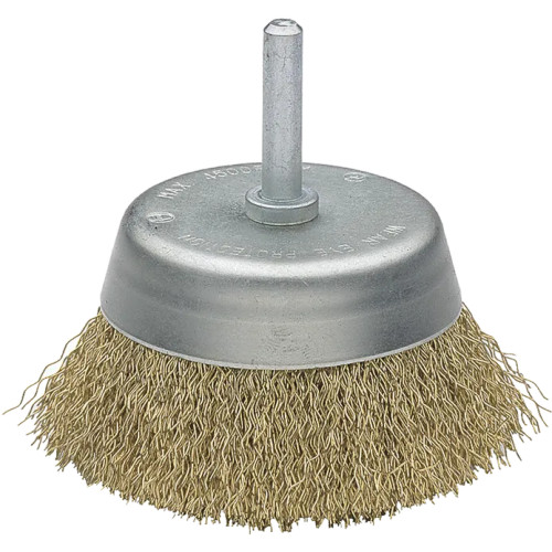Cepillo Taza acero latonado alambre 75 mm diametro