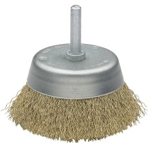 Cepillo Taza acero latonado alambre 75 mm diametro