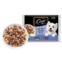 Cesar Senior Selección Carne y Arroz en Gelatina 4 x 100g