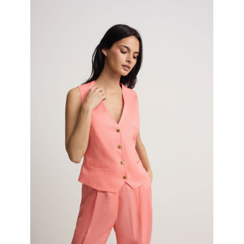 Chaleco clasico coral