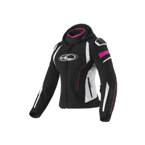 CHAQUETA CLOVER RAINBLADE-3 LADY WATERPROOF NEGRO BLANCO ROSA