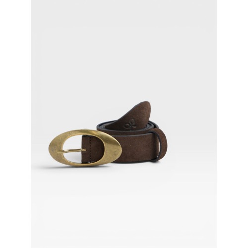 Cinturon piel serraje marron