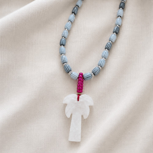 Coconut Tree Necklace Grey