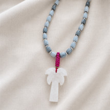 Coconut Tree Necklace Grey