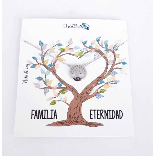 Collar &aacute;rbol de la vida de plata de ley