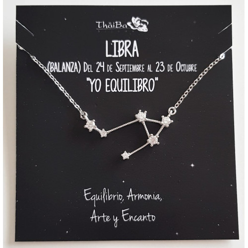 Collar constelaci&ograve;n libra de plata de ley