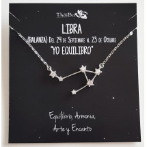 Collar constelaciòn libra de plata de ley