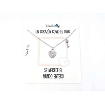 Collar llave corazón de plata de ley