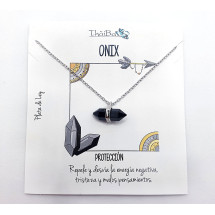 Collar ónix prisma de plata de ley