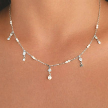 Collar perlas Fantasía de plata de ley