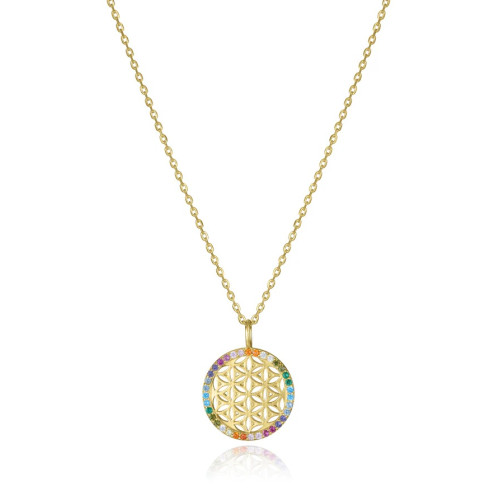 Collar Viceroy 15123C100-39 colgante redondo plata dorada mujer