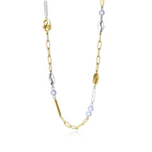 Collar Viceroy 75372C01019 acero dorado y perlas mujer