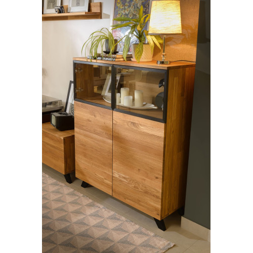 C&oacute;moda aparador de madera maciza de roble Moritz 1, 100 x 40 x 124,9 cm. | NordicStory