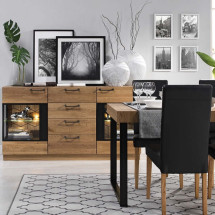 Cómoda aparador madera de roble MOZAIK 47 | VESKOR