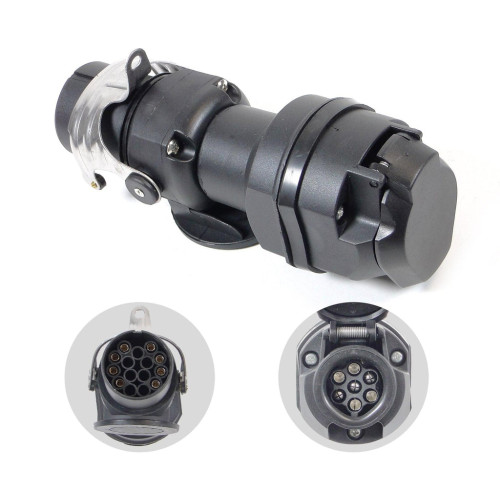 Convertidor de voltaje 12V a 24V 7P a 15P para remolques y camiones
