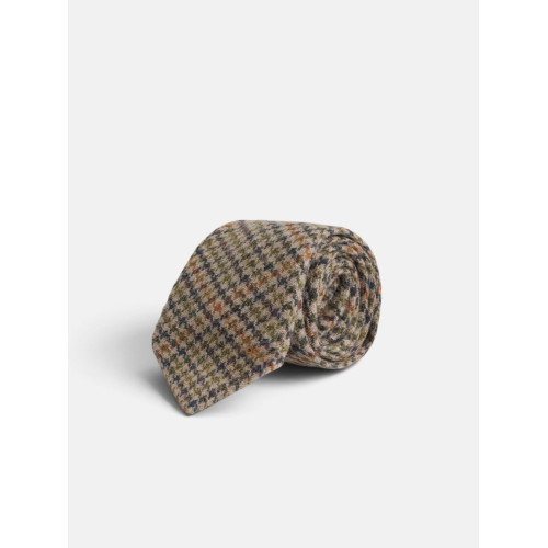 Corbata pata de gallo beige
