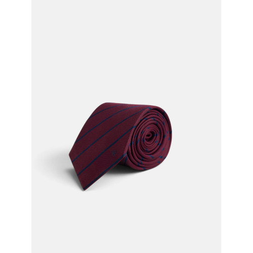 Corbata raya media burdeos