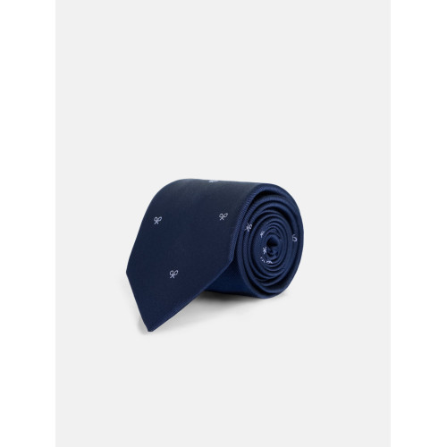 Corbata silbon motivos raquetas azul marino