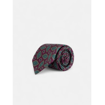 Corbata vintage motivo ovalado burdeos