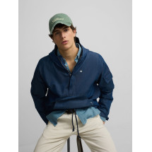 Cortavientos denim capucha azul