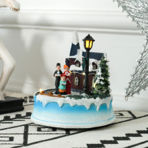 Decoración navideña Coro Homcom luces LED + giratorio multic...